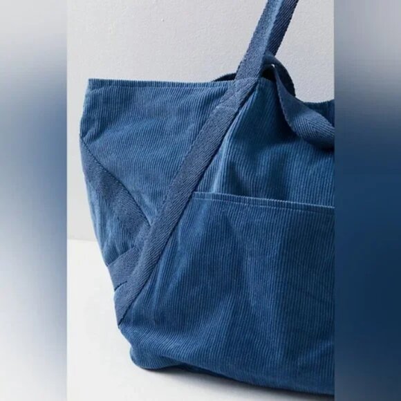 SOLD Free People Mega Cord Tote/Blue NWOT - Picture 5 of 5